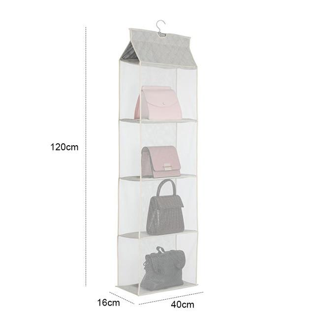 beige 4 pocket hanging closet display