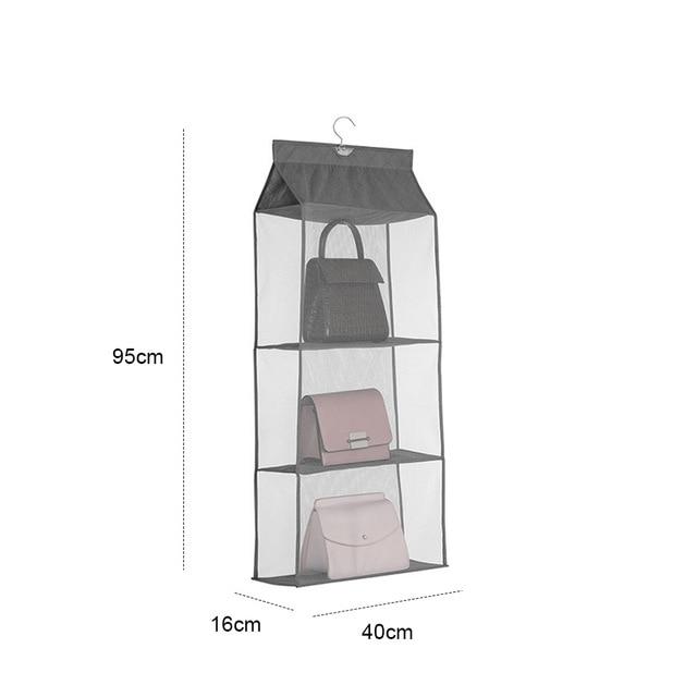 gray 3 pocket hanging closet display