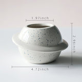 white ceramic planet planter with dimensions