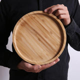 large round bamboo serving tray 24x24cm