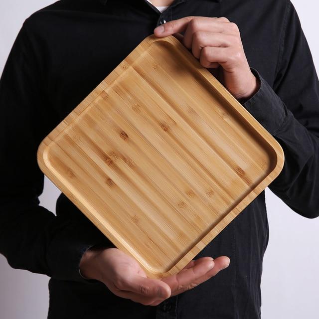 medium square bamboo serving tray 24x24cm