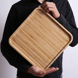 large square bamboo serving tray 30x30cm