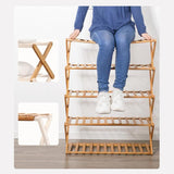 highly durable multi layer bamboo shoe rack