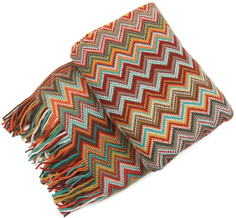 colorful red bohemian throw blanket
