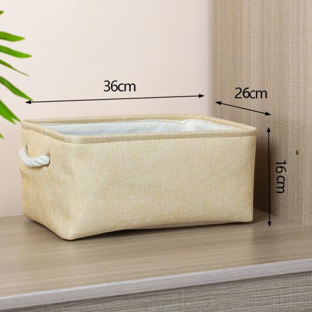 medium beige cotton linen storage basket with dimensions