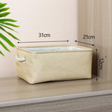 small beige cotton linen storage basket with dimensions
