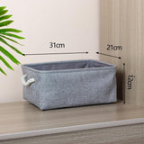 small gray cotton linen storage basket with dimensions