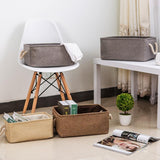 cotton linen storage basket used to organize living space