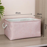 large pink cotton linen storage basket with dimensions