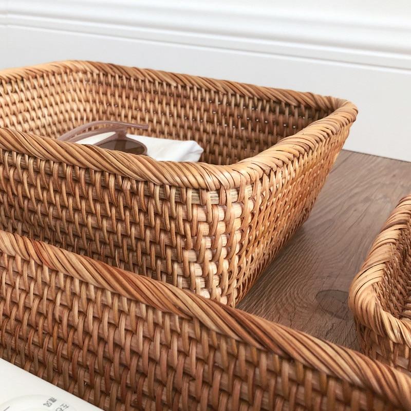 hand woven basket up close up with wicker weave style