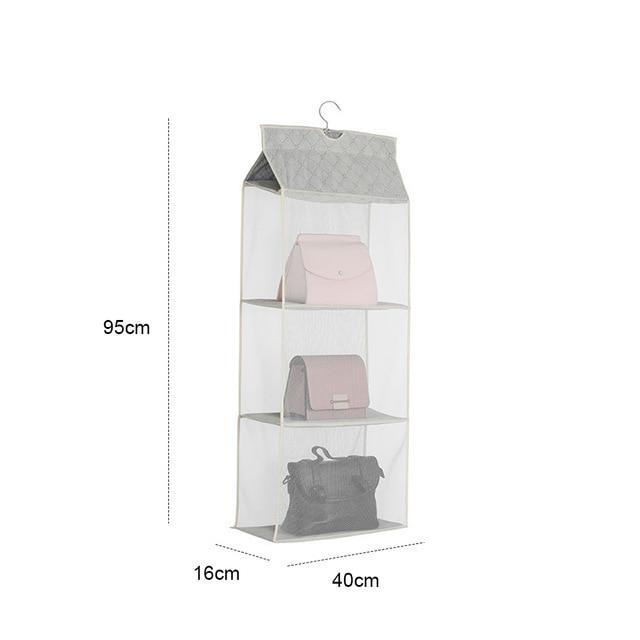beige 3 pocket hanging closet display