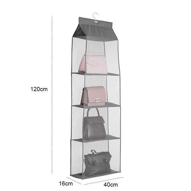 gray 4 pocket hanging closet display