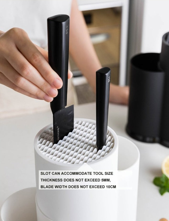 knife holder slots on multifunctional utensil holder fits knifes with a width less than 10cm