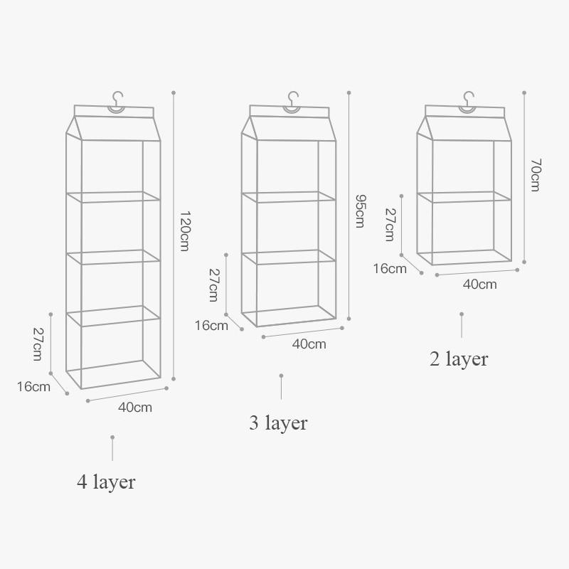 hanging closet display product details sizing chart