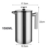 large stainless steel french press capacity 1000mL