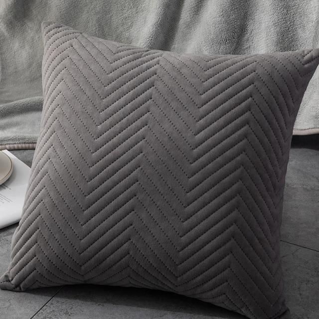 smokey gray quilted throw pillow for neutral decor home