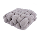 coal and coal gray knotted plush cushion