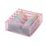 pink bra organizer with 6 sections