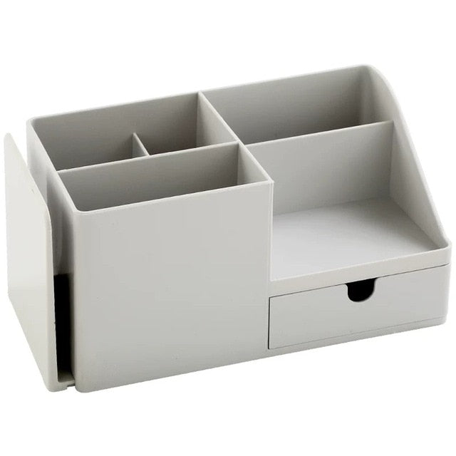 gray desktop organizer for work space, bedroom, bathroom, or office
