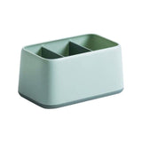tri-sectioned desktop organizer in shades of green and teal for minimalist design fans