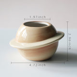 beige ceramic planet planter with dimensions