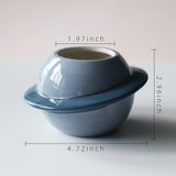 blue ceramic planet planter with dimensions