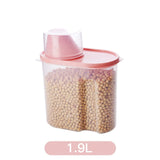 pink food storage container for chick peas with 1.9L capacity